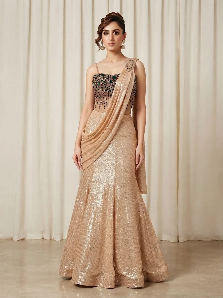 VINY Beige Sweetheart Neck Embellished Lehenga Set – Women's Indian Ethnic Wear