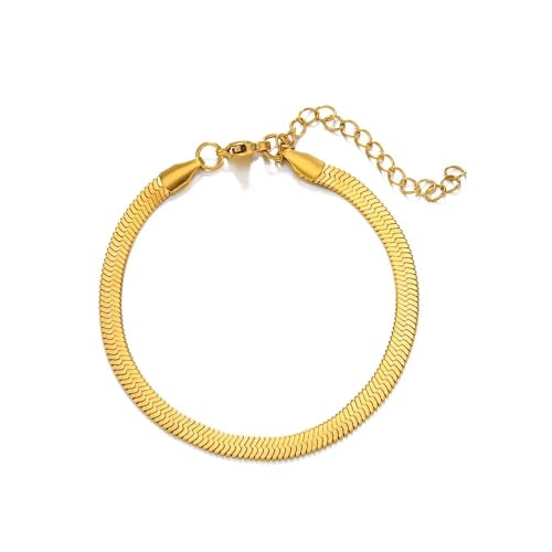 MEENAZ Bracelet for Women and Girls Charm Bracelets for Women | Gold Plated Stainless Steel Western Chain Bracelet | Anniversary Gift for Wife Valentine Gift for Girls Anti tarnish jewellery golden - Image 1