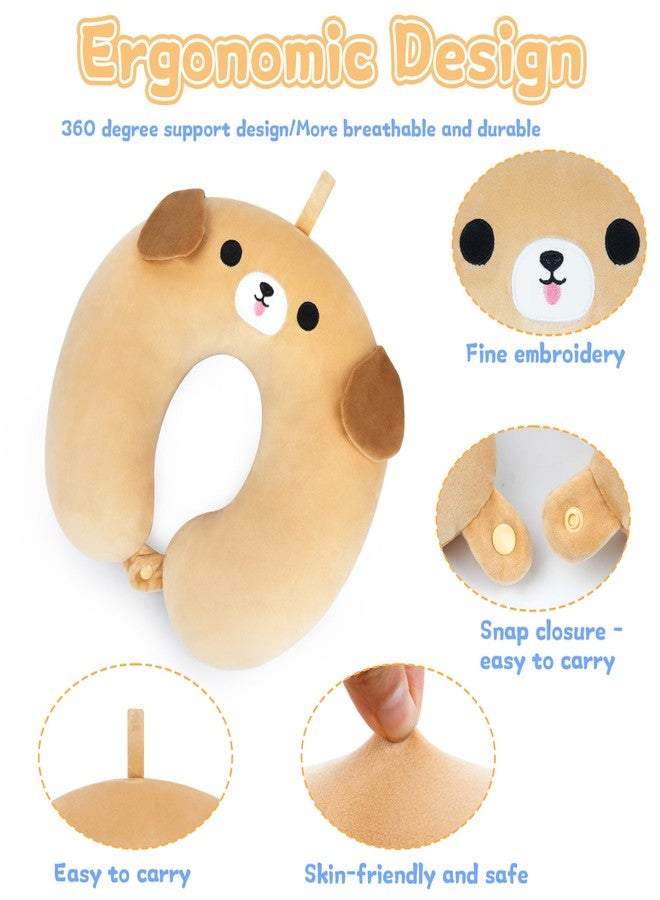 Prewplam Travel Neck Pillow for Kids Adult, Cute Labrador Kids Travel Pillow, Cartoon Neck Pillow for Traveling, Soft U Shaped Travel Pillow for Airplane, Car, Recline, Sleeping - Image 2