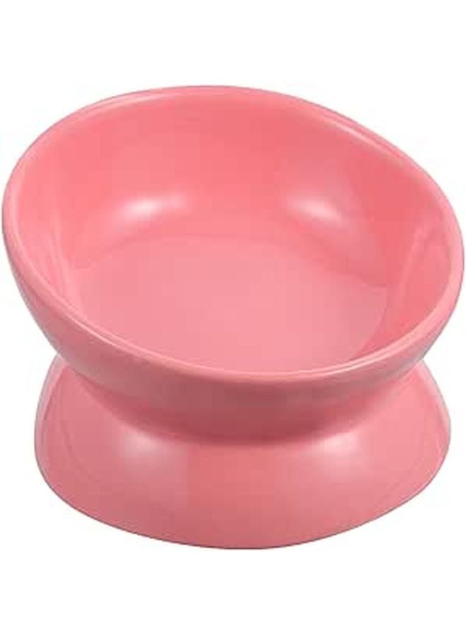 Ceramic Elevated Cat Food Bowl Slanted Feeder With High Base For Kittens Random Color - Image 1
