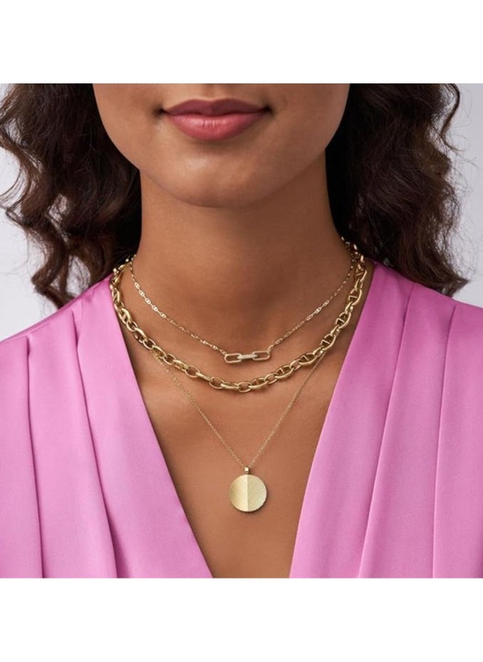 FOSSIL Women's Necklace, Gold-Tone Stainless Steel Chain Necklace  - Image 4