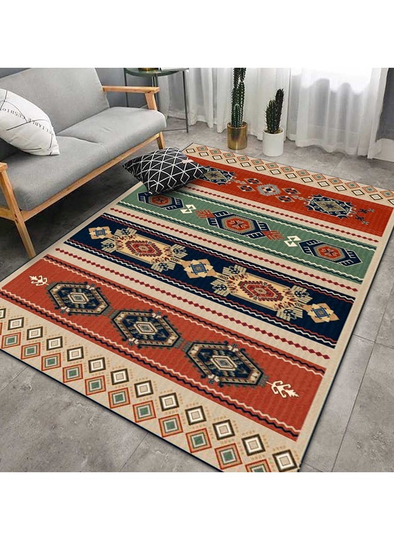 Loquat Polyester Fiber Abstract Ink Splashing Retro Ethnic Style Carpet 