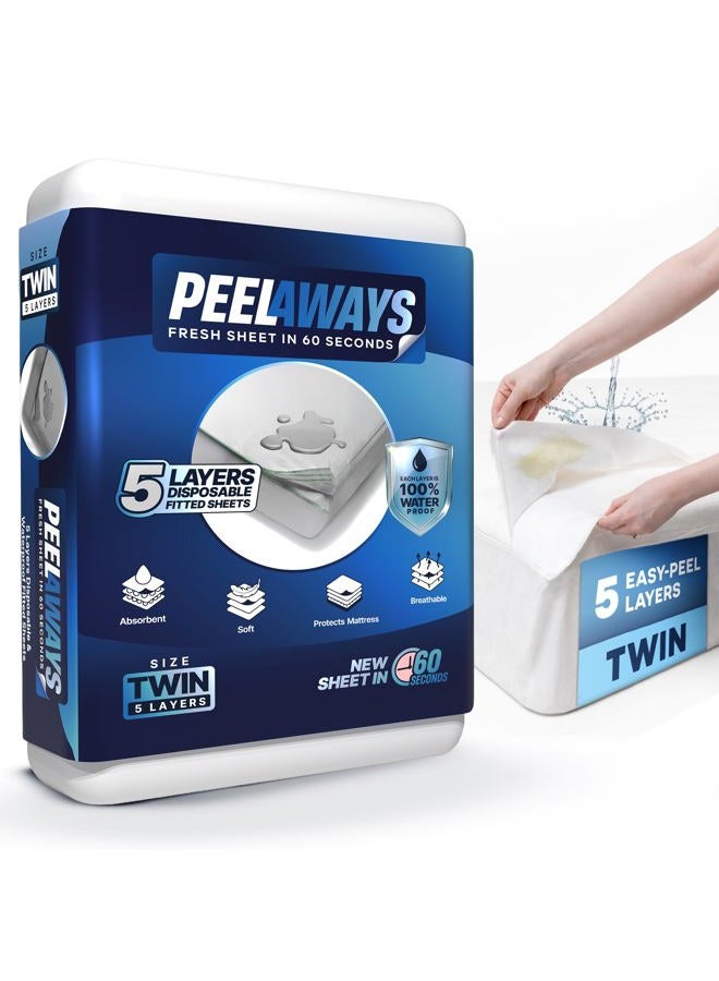 PEELAWAYS كامب-أ-بيل – غطاء مرتبة مقاوم للماء – حجم توين واقي لورقة السرير – ناعم ومريح، 5 طبقات قابلة للإزالة تحمي من عث الغبار والمواد المسببة للحساسية – للمركبات المنزلية، المخيمات وشاحنات السفر - Image 1
