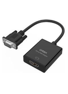 محول VGA إلى HDMI، Onten 1080P VGA إلى HDMI (ذكر إلى أنثى) للكمبيوتر وسطح المكتب والكمبيوتر المحمول والكمبيوتر الشخصي والشاشة وجهاز العرض والتلفزيون عالي الدقة مع كابل صوت وكابل USB (أسود) - pzsku/Z2BC883C1E93921A8FD96Z/45/_/1701100469/bbb99c3f-fe3b-4a8b-9faf-83caf40f9d8c