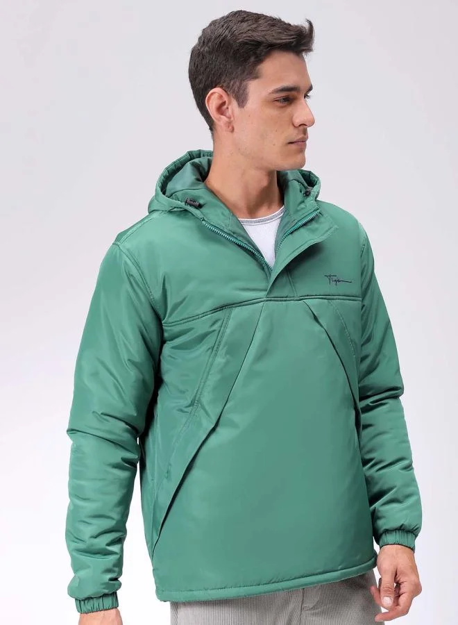 شركة المرآب الهندية Men Slim Fit Solid Puffer Jackets