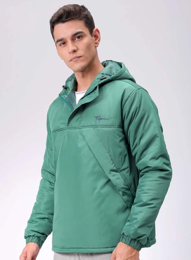 شركة المرآب الهندية Men Slim Fit Solid Puffer Jackets