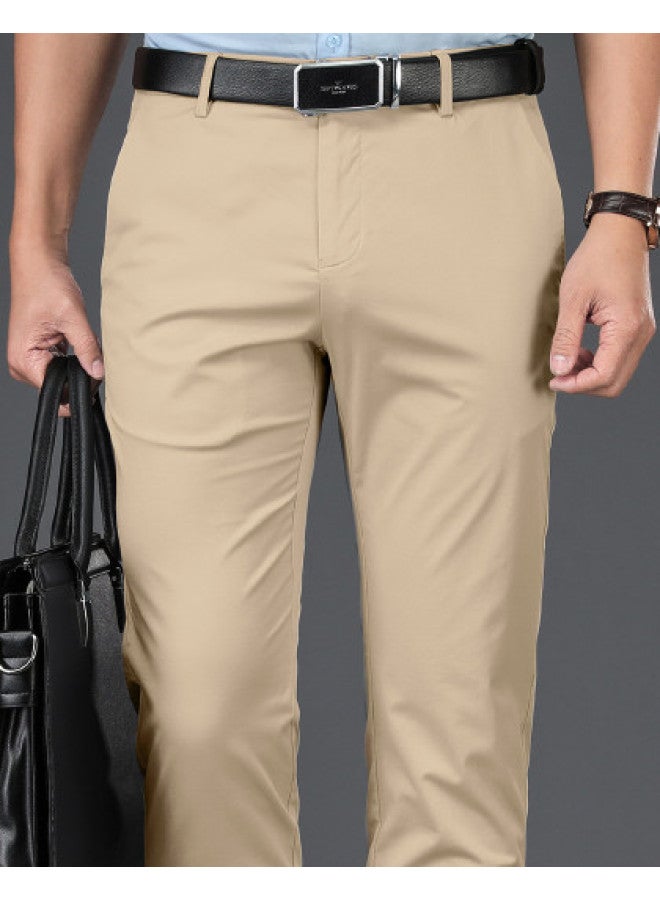 سيبتولفز بنطلون رجالي من قماش 【four-way Stretch Semi-elastic】, بناطيل العمل غير الرسمية، بنطلون طويل سهل العناية للربيع والخريف - Image 1