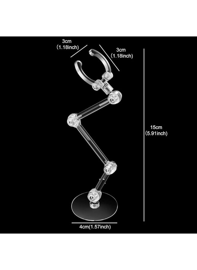 Jetec 12 Pieces Action Figure Stand Doll Stands Display Holders Action Figure Display Holder Doll Mini Display Stand Doll Support Frame Compatible with HG RG SD SHF Gundam 1/144 Toy, Transparent