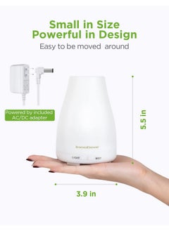 InnoGear Essential Oil Diffuser Upgraded Diffusers For Essential Oils Aromatherapy Diffuser Cool Mist Humidifier With 7 Colors Led Lights 2 Mist Mode Waterless Auto Off For Home Office Room White  - Image 2