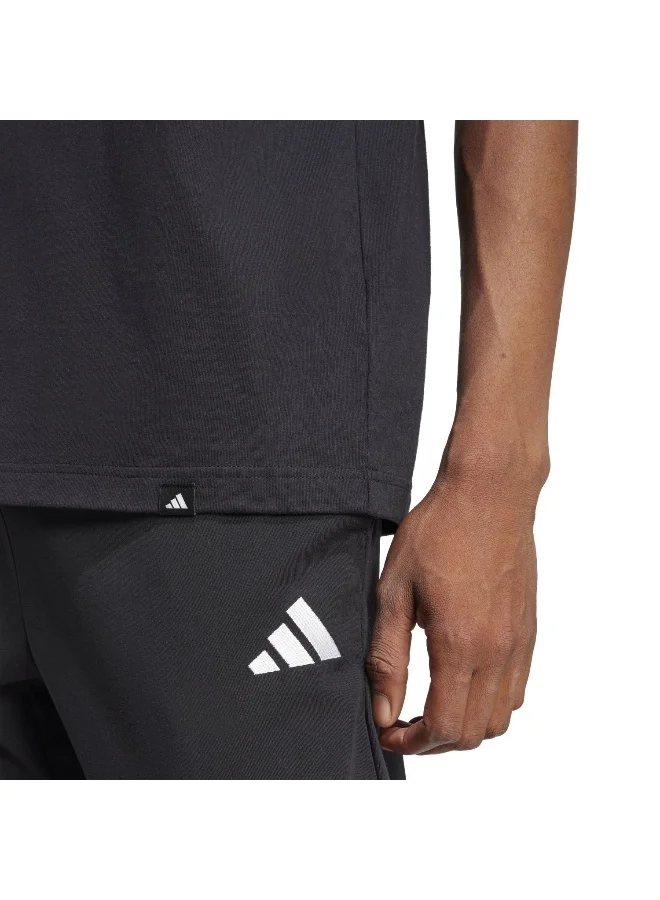 Adidas Adidas M L Slide Pkt T Black Graphic Tee (Short Sleeve) T-Shirts For Men