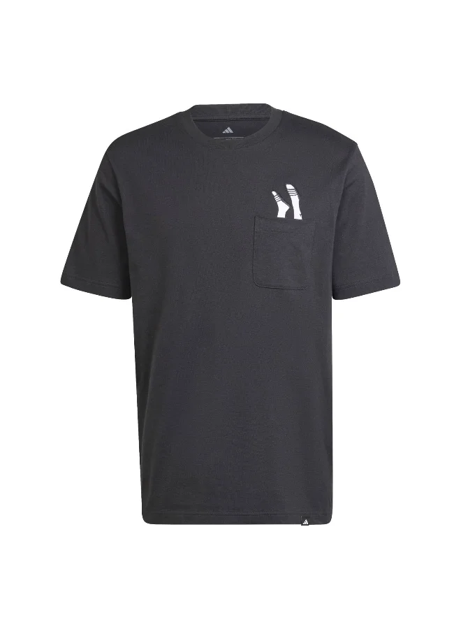 Adidas Adidas M L Slide Pkt T Black Training T-Shirts For Men XS