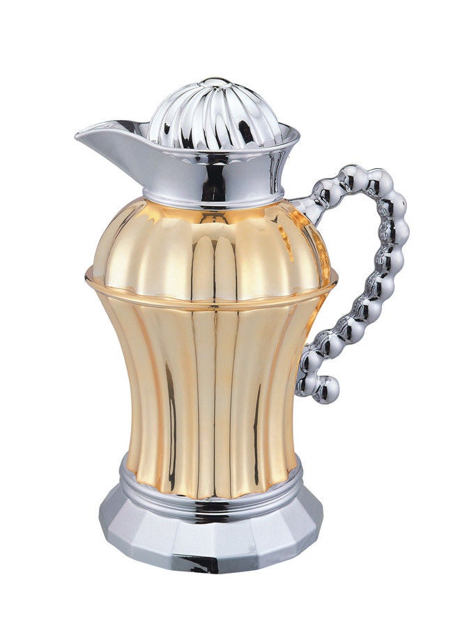 GAZELLA 2-Piece Plastic Coffee/Tea Flask Set 0.6 Liter + 0.8 Liter Gold/Silver - Image 2