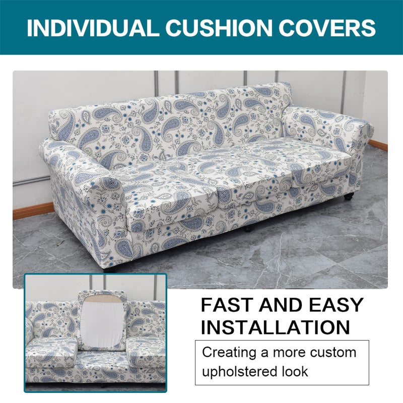 KRFOONN 2 Piece Chair Covers Printed Sofa Covers Couch Covers Washable Armchair Sofa Couch Slipcover Furniture Protector with Elastic Bottom for Living Room (Armchair, 19), Small - Image 3