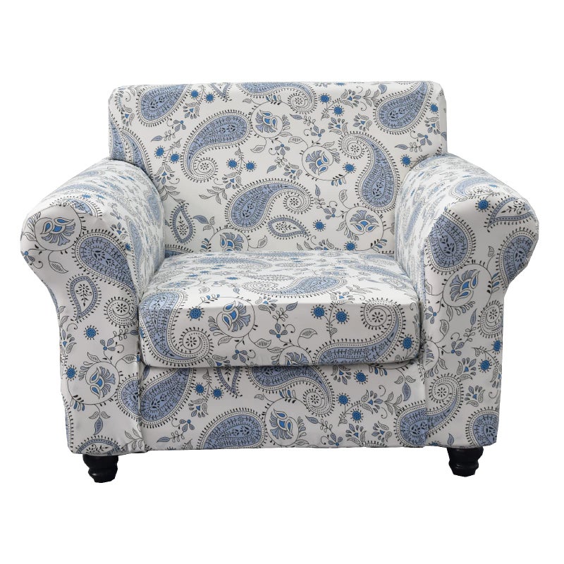 KRFOONN 2 Piece Chair Covers Printed Sofa Covers Couch Covers Washable Armchair Sofa Couch Slipcover Furniture Protector with Elastic Bottom for Living Room (Armchair, 19), Small - Image 1