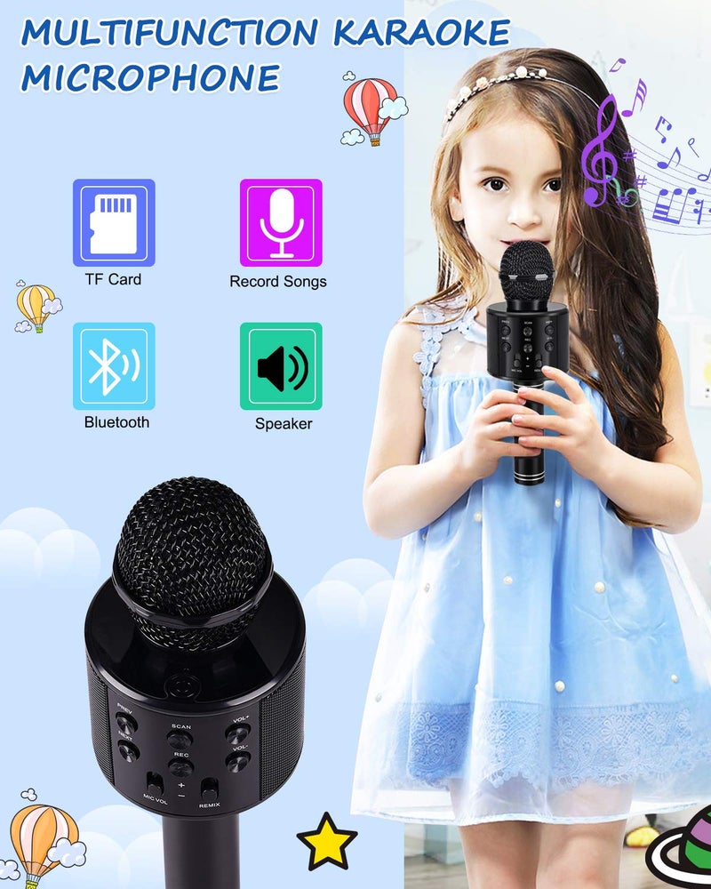 Dodosky Kids Toys Age 3-12, Karaoke Microphone for Kids Birthday Presents Gifts for 5 6 7 8 9 10 11 12 Year Old Girls Boys Toys for 4-11 Year Old Girl Boy Teen - Black - Image 2