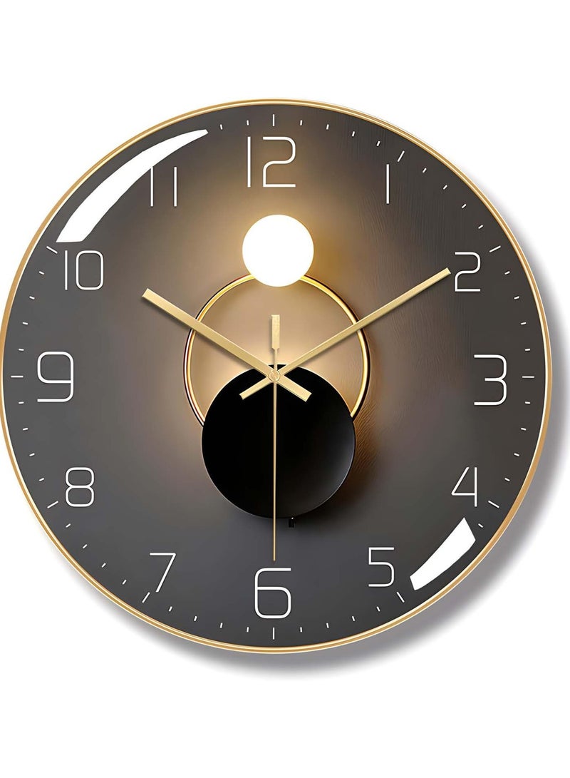 Wall Clock,10-inch Silent Round Classroom Clock, 3D Curved Glass Large Wall Clock,Battery Operated Decorative Wall Clocks, for Living Room Bedroom Office Wall Decoration  - Image 1