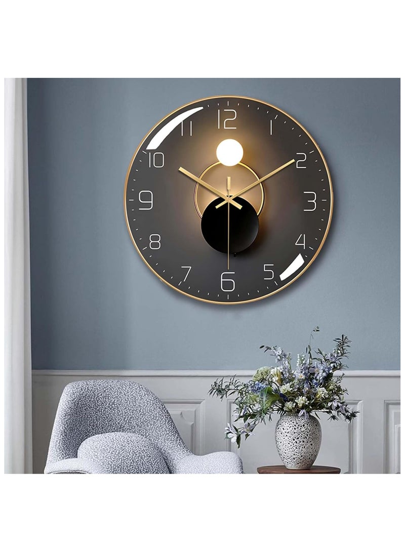 Wall Clock,10-inch Silent Round Classroom Clock, 3D Curved Glass Large Wall Clock,Battery Operated Decorative Wall Clocks, for Living Room Bedroom Office Wall Decoration  - Image 2