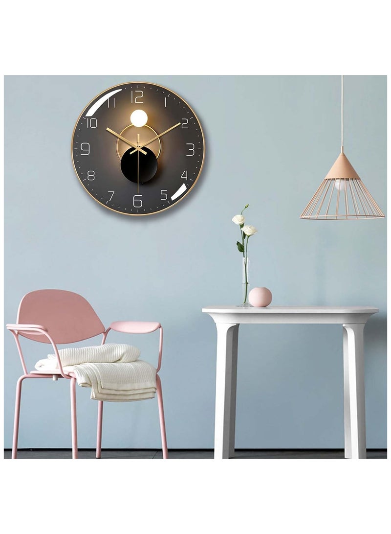 Wall Clock,10-inch Silent Round Classroom Clock, 3D Curved Glass Large Wall Clock,Battery Operated Decorative Wall Clocks, for Living Room Bedroom Office Wall Decoration  - Image 3