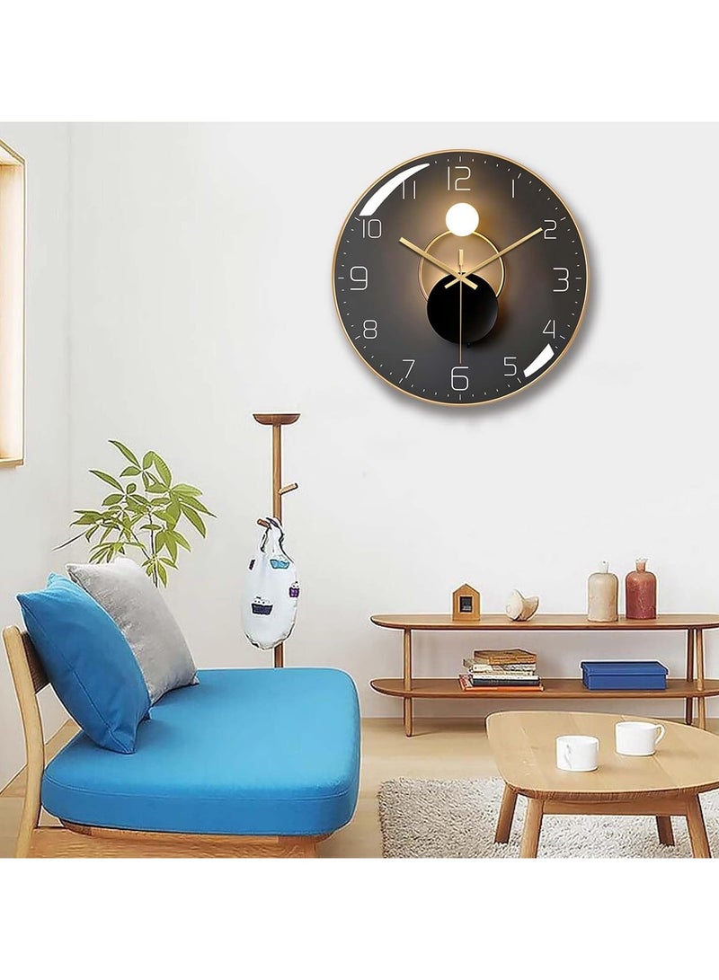 Wall Clock,10-inch Silent Round Classroom Clock, 3D Curved Glass Large Wall Clock,Battery Operated Decorative Wall Clocks, for Living Room Bedroom Office Wall Decoration  - Image 4