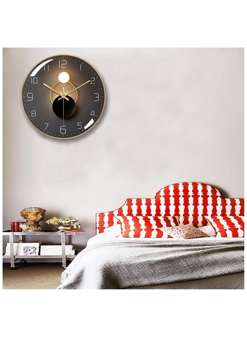 Wall Clock,10-inch Silent Round Classroom Clock, 3D Curved Glass Large Wall Clock,Battery Operated Decorative Wall Clocks, for Living Room Bedroom Office Wall Decoration  - Image 5