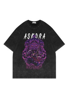 Washed distressed short-sleeved T-shirt retro anime One Piece short-sleeved fashion T-shirt