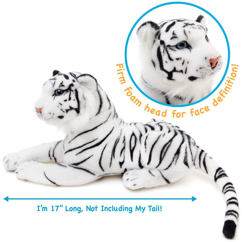 TigerHart Saphed The White Tiger  17 Inch Stuffed Animal Plush - Image 3