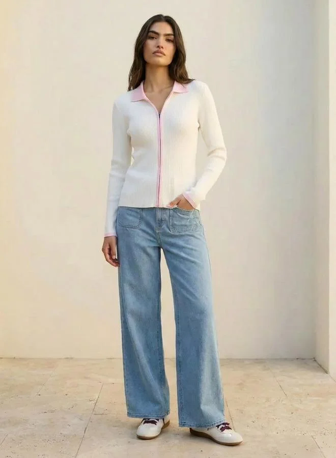 Lee Cooper Lee Cooper Wide Leg Belted Cotton Jeans