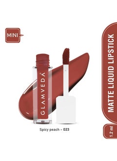 Glamveda X Rashami Desai Matte Mini Liquid Lipstick, Long Stay, Transfer & Smudge Proof, Non Drying, Brown Shade (Spicy Peach - 023) 1.2Ml  - Image 2