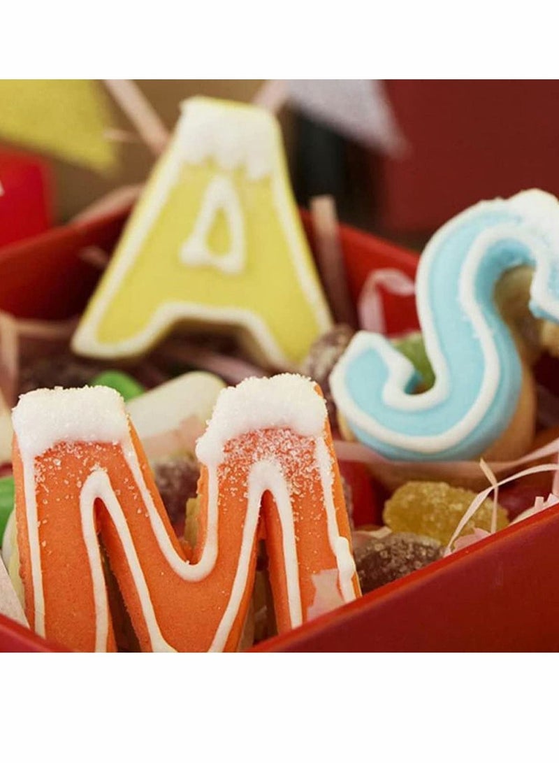 KASTWAVE قوالب قطع البسكويت، حروف الأبجدية 3D من الفولاذ المقاوم للصدأ، أدوات تزيين على شكل A-Z لصنع البسكويت، 26 قطعة - Image 4