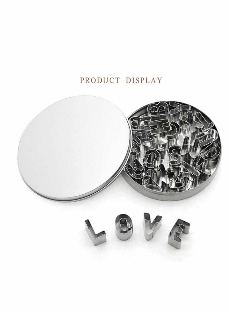 KASTWAVE قوالب قطع البسكويت، حروف الأبجدية 3D من الفولاذ المقاوم للصدأ، أدوات تزيين على شكل A-Z لصنع البسكويت، 26 قطعة - Image 5