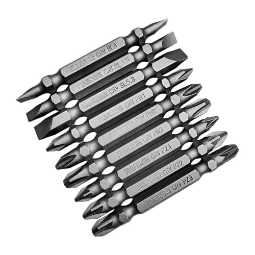 Harden 9-Piece Magnetic Screwdriver Bit Set – Double-Sided Slotted, Phillips & Pozi Tips | CR-V Steel, 65mm Length | Professional Drill Bit Kit – 550601 - Image 1