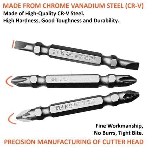 Harden 9-Piece Magnetic Screwdriver Bit Set – Double-Sided Slotted, Phillips & Pozi Tips | CR-V Steel, 65mm Length | Professional Drill Bit Kit – 550601 - Image 5