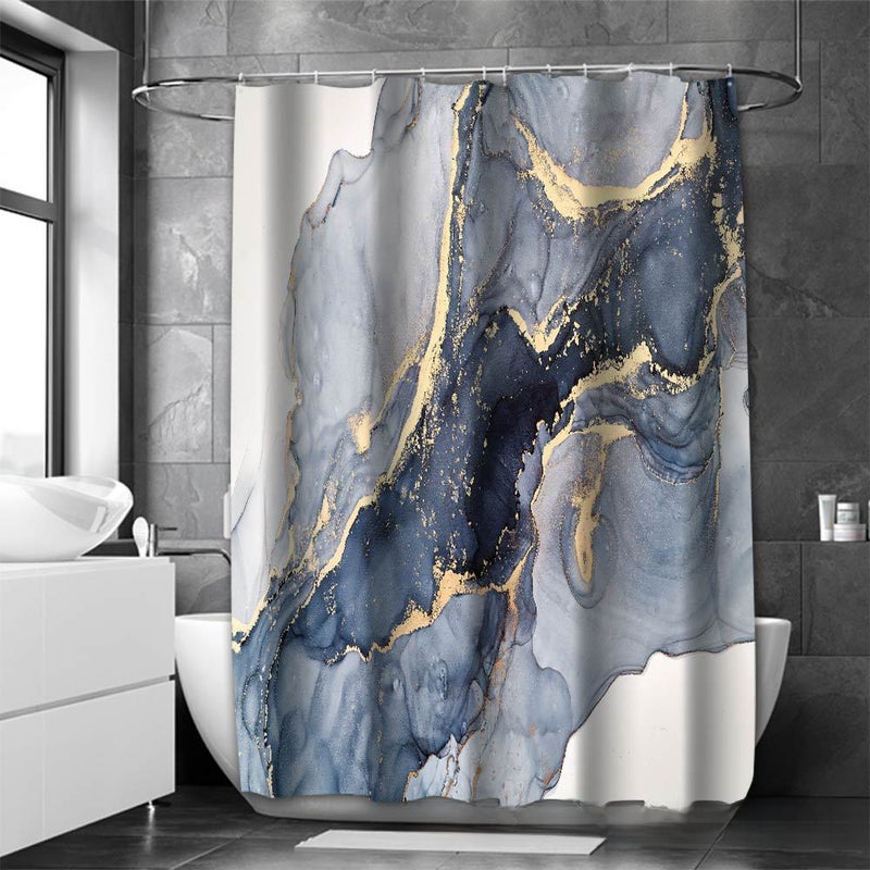 2023 Marble Texture Shower Curtain Graphite color 