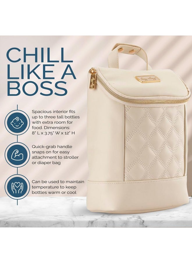 Itzy Ritzy Itzy Ritzy Insulated Bottle Bag - Keeps Bottles Warm or Cool - Holds 3 Bottles & Features Interior Pocket for Ice Pack (Not Included), Milk & Honey  - Image 3