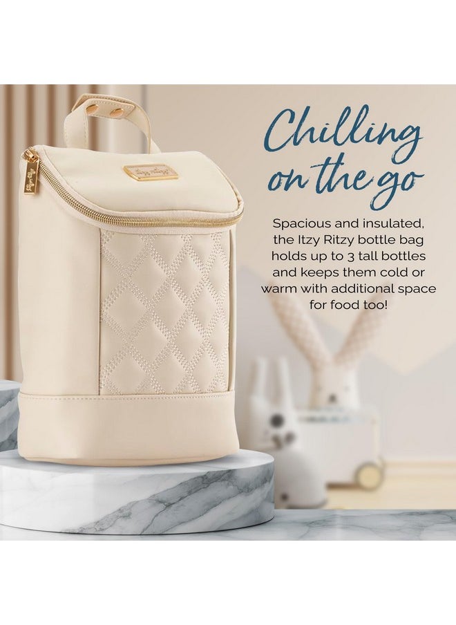 Itzy Ritzy Itzy Ritzy Insulated Bottle Bag - Keeps Bottles Warm or Cool - Holds 3 Bottles & Features Interior Pocket for Ice Pack (Not Included), Milk & Honey  - Image 4