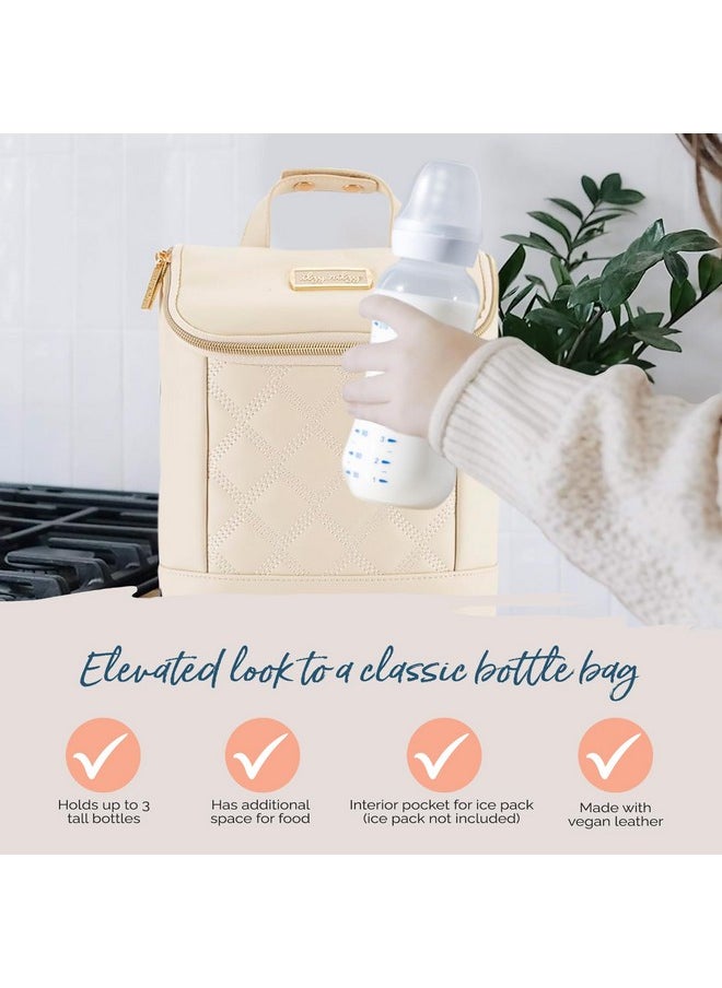 Itzy Ritzy Itzy Ritzy Insulated Bottle Bag - Keeps Bottles Warm or Cool - Holds 3 Bottles & Features Interior Pocket for Ice Pack (Not Included), Milk & Honey  - Image 2