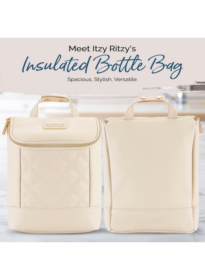 Itzy Ritzy Itzy Ritzy Insulated Bottle Bag - Keeps Bottles Warm or Cool - Holds 3 Bottles & Features Interior Pocket for Ice Pack (Not Included), Milk & Honey  - Image 1