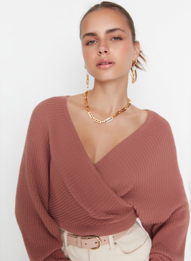 trendyol Pale Pink Double Breasted Knitwear Sweater TWOAW21KZ1277 - Image 3