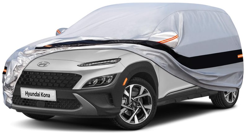Holthly 10 Layers Car Cover Waterproof All Weather for Compact SUV100 Waterproof Outdoor Car Covers Rain Snow UV Dust Protection Custom Fit forAudi Q2 Hyundai Kona Kia Soul Mazda CX3etc