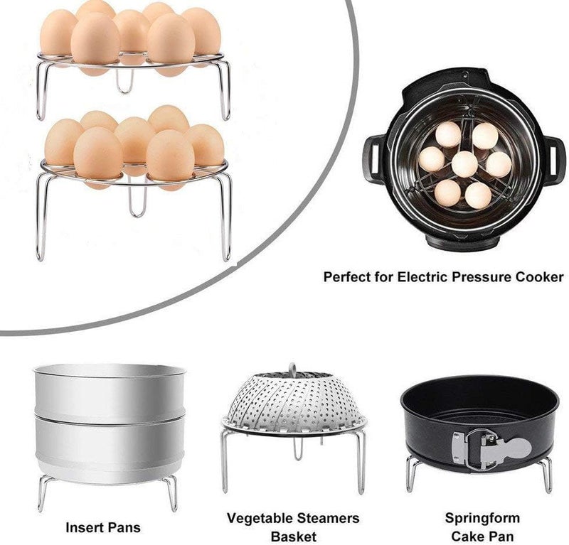 PRAPTITREND PRAPTITREND Stainless Steel Egg Steamer Rack - 7 Hole Stackable Stand for Pot and Pressure Cooker-ME-169 - Image 3