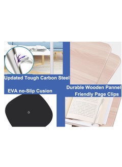 XiuWoo Book Stand for Reading Adjustable Podium Stand,Cook Book Stand, Music Display Stand, Wooden Floor Bible Holder Stand with Page Paper Clip, white  - Image 3