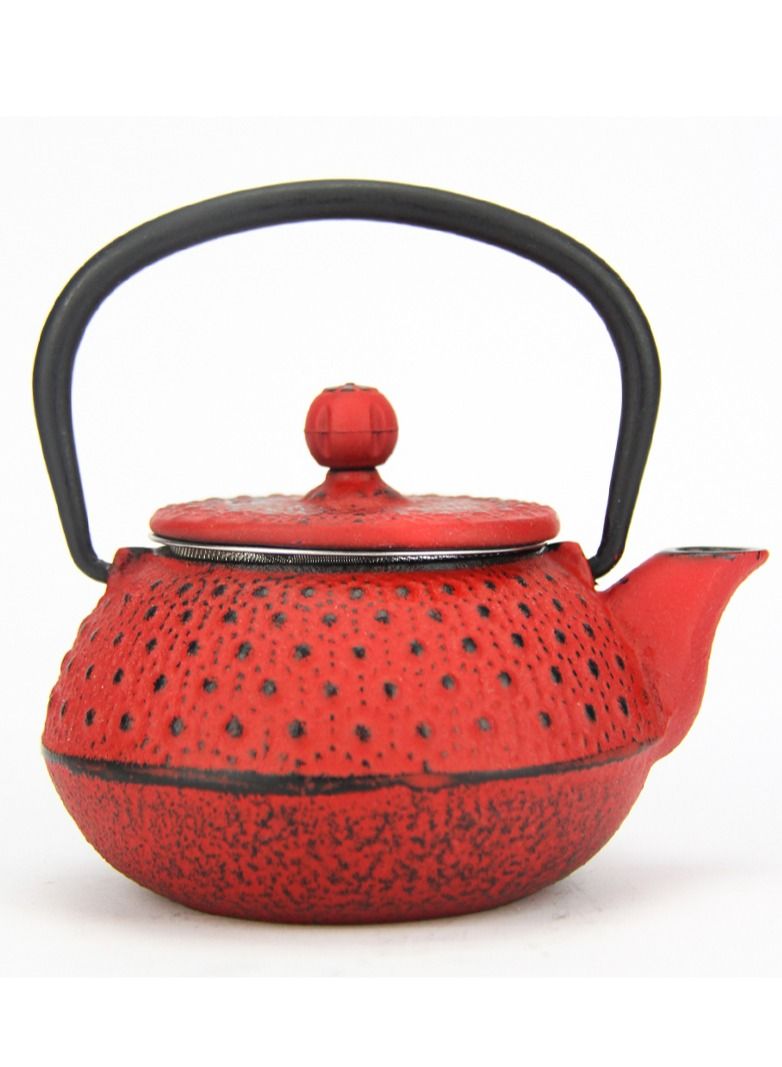 تيلاند إبريق شاي من الحديد الزهر الداخلي مطلي بالمينا مع مصفاة من الفولاذ المقاوم للصدأ لتخمير أوراق الشاي السائبة 0.3 لتر أحمر - Image 3