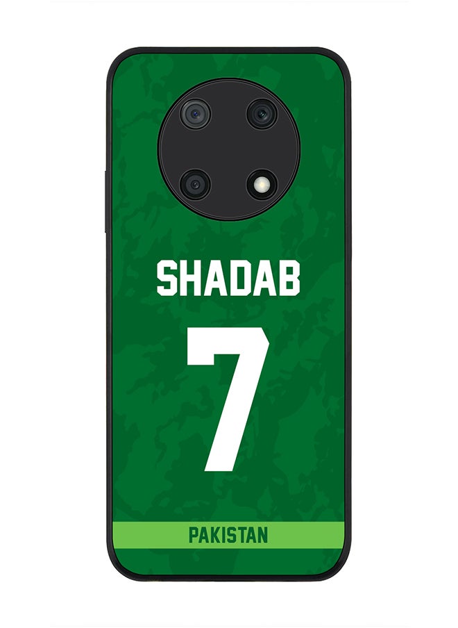Stylizedd - Rugged Black Edge Case for Huawei nova Y90, Slim fit Soft Case Flexible Rubber Edges Thin Cover - Player Name - Shadab Khan, Jersey Number- 7 - Image 1