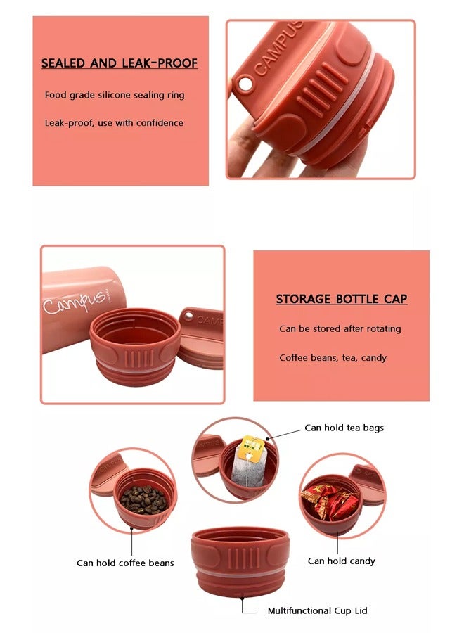 كامبس زجاجة مياه بلاستيكية صديقة للبيئة رباعية القطع كأس شرب وغطاء وجبة خفيفة بلاستيكية متعددة الألوان من زجاجات المياه الرياضية - Image 5