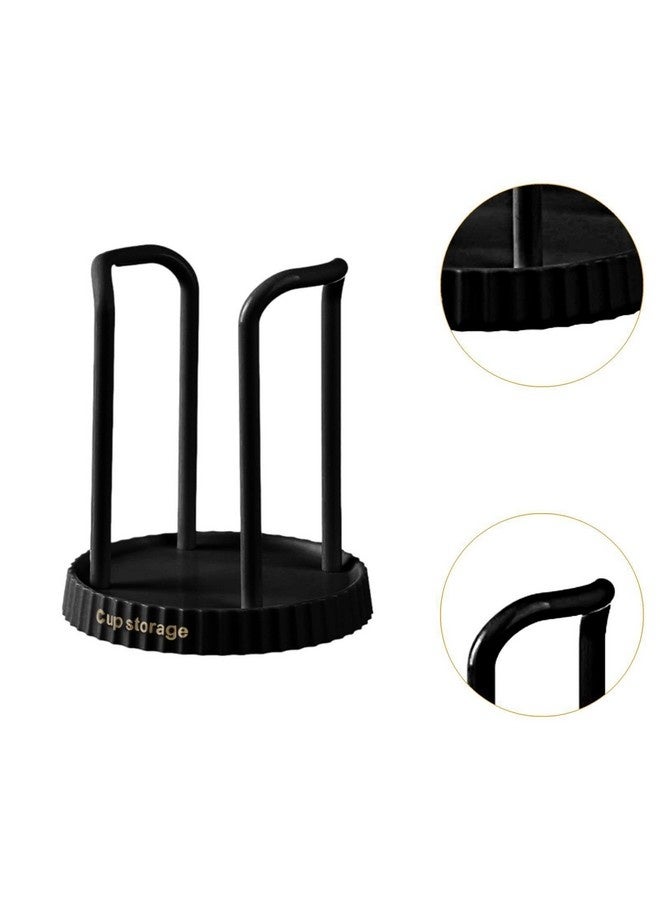Beauenty Coffee Cups Base Holder Black Plastic holder,Elegant Cup Holder Stand for Bathroom Vanity Or Kitchen Countertop - Image 2