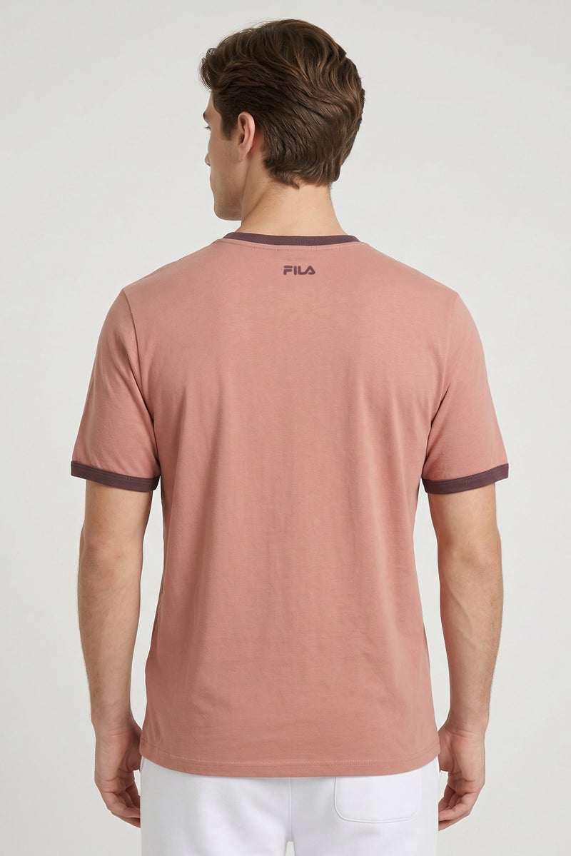 FILA Men Sportswear Fit Short Sleeve Outdoor T-Shirt, Peach - Image 4