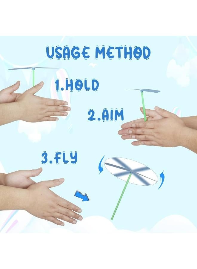 40 Pieces Dragonfly Hand Rub Double Flying Leaves Plastic Dragonfly Toy Helicopter Rotation Propeller Children Outdoor Toy Gift Random Colour - Image 2