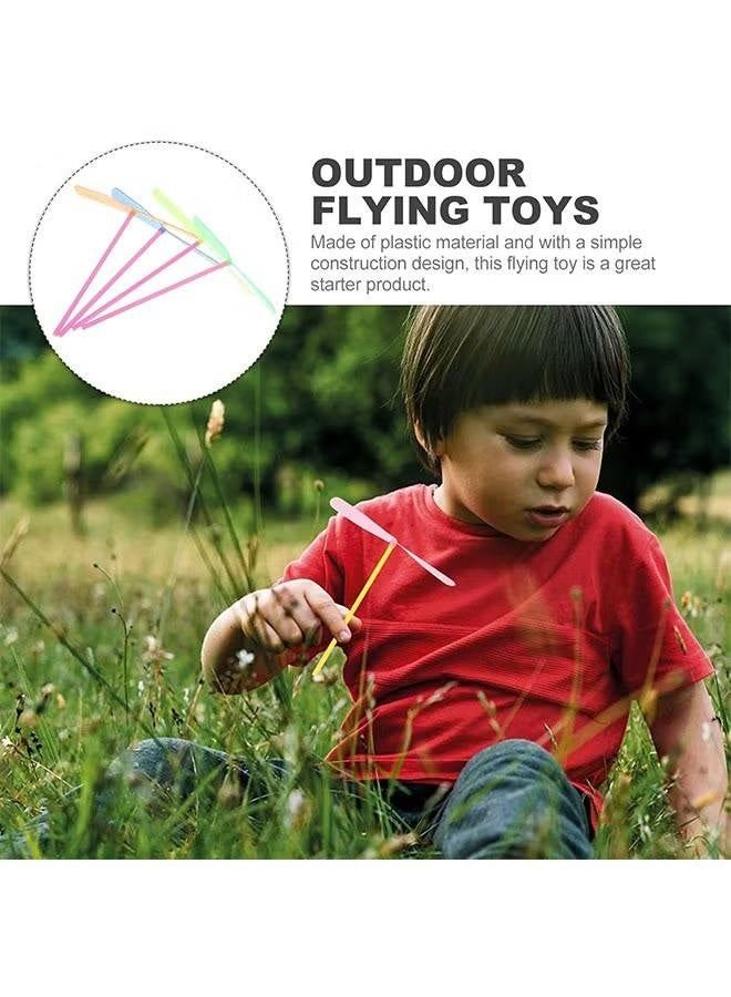 40 Pieces Dragonfly Hand Rub Double Flying Leaves Plastic Dragonfly Toy Helicopter Rotation Propeller Children Outdoor Toy Gift Random Colour - Image 5