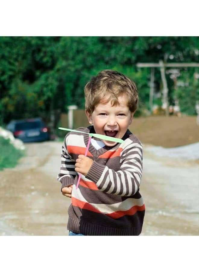 40 Pieces Dragonfly Hand Rub Double Flying Leaves Plastic Dragonfly Toy Helicopter Rotation Propeller Children Outdoor Toy Gift Random Colour - Image 4