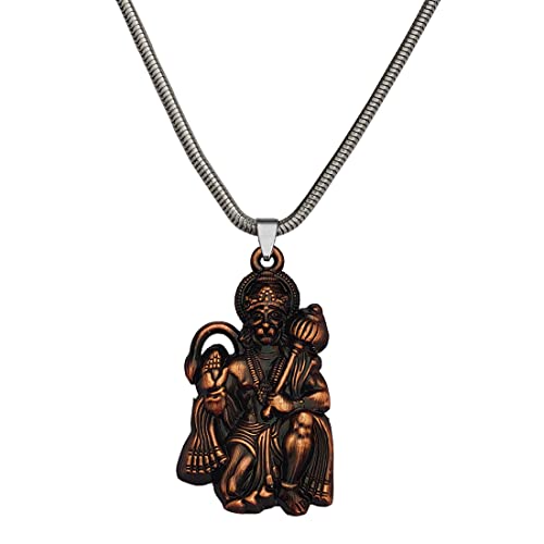 M Men Style Hindu Lord Bajrangbali Hanuman Idol Monkey God of Devotion Copper Zinc and Metal Showpiece Hanging Car Interior Deco Rear - Mirror for Men and Women Car Decor - SPn2022794 - Image 2